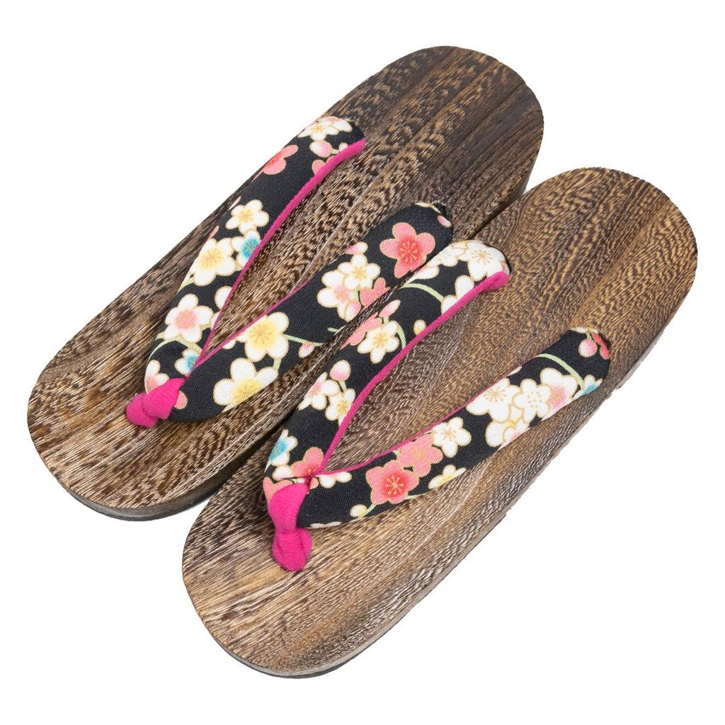 Geta Burnt Paulownia Tea [KYOETSU] [Kyoetsu] Sandals, Wood, Base, Women's (F(L), 17)