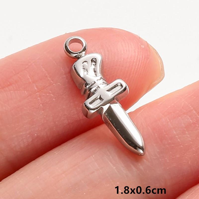 5pcs No Fade Tools Axe Wrench Sword Daily Supplies Charm Pendant For DIY Jewelry Making Accessories Keychain Earring Connectors