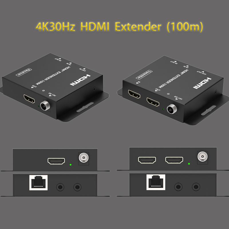 

HDMI Extender 4K@30Hz Transmitter Receiver Adapter Network Switch HDMI extender Splitter Internet Splitter box RJ-45 LAN Adapter LAN Extensor 100M 4K красный