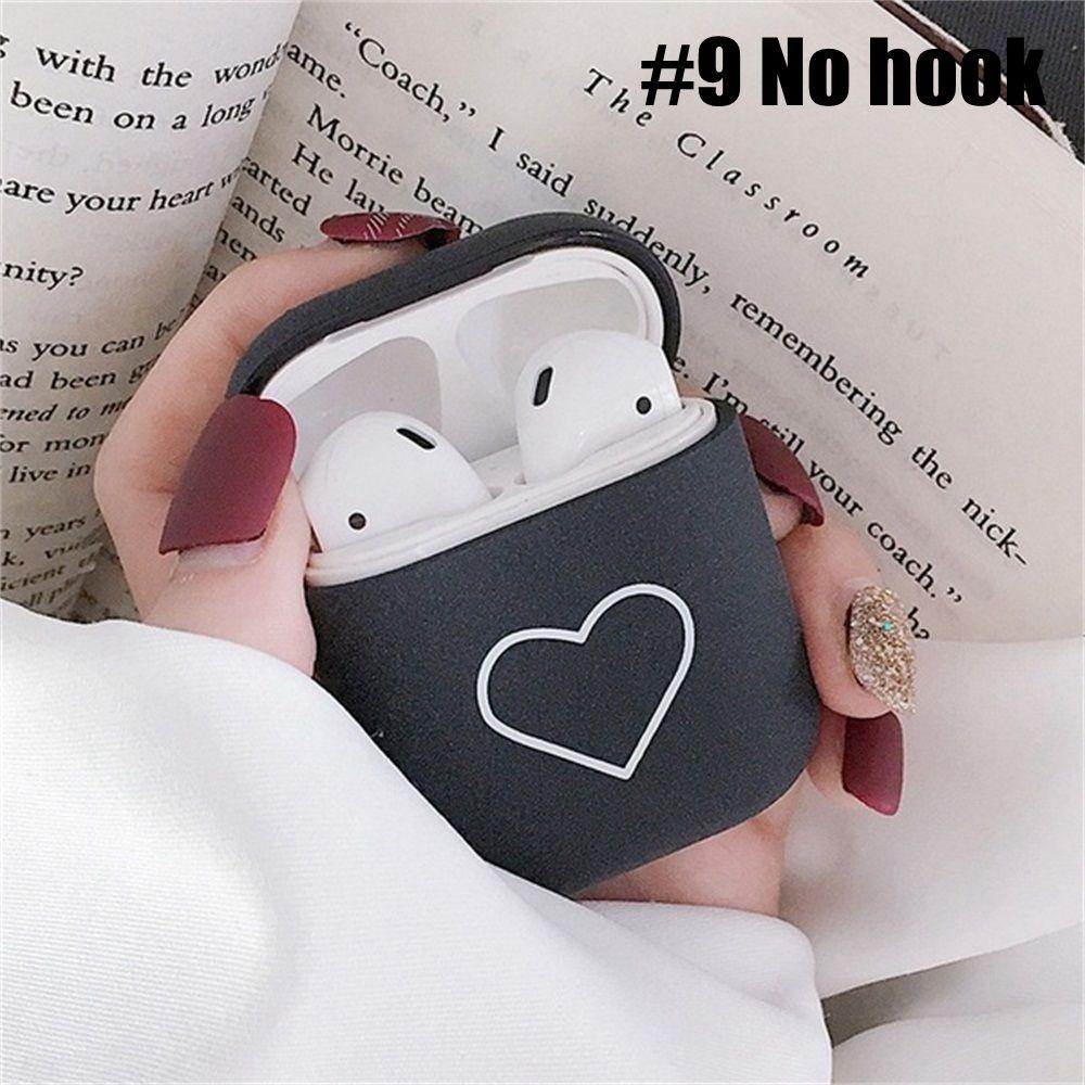 

Захисний жорсткий чохол з ПК для бездротових Bluetooth-навушників для Apple Airpods, чохол для навушників з сердечком кохання 9-No hook