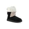 UGG Classic Short Patchwork Fluff Warm Comfortable Fleece Snow Boots Women Boots Black 1098071-BLK