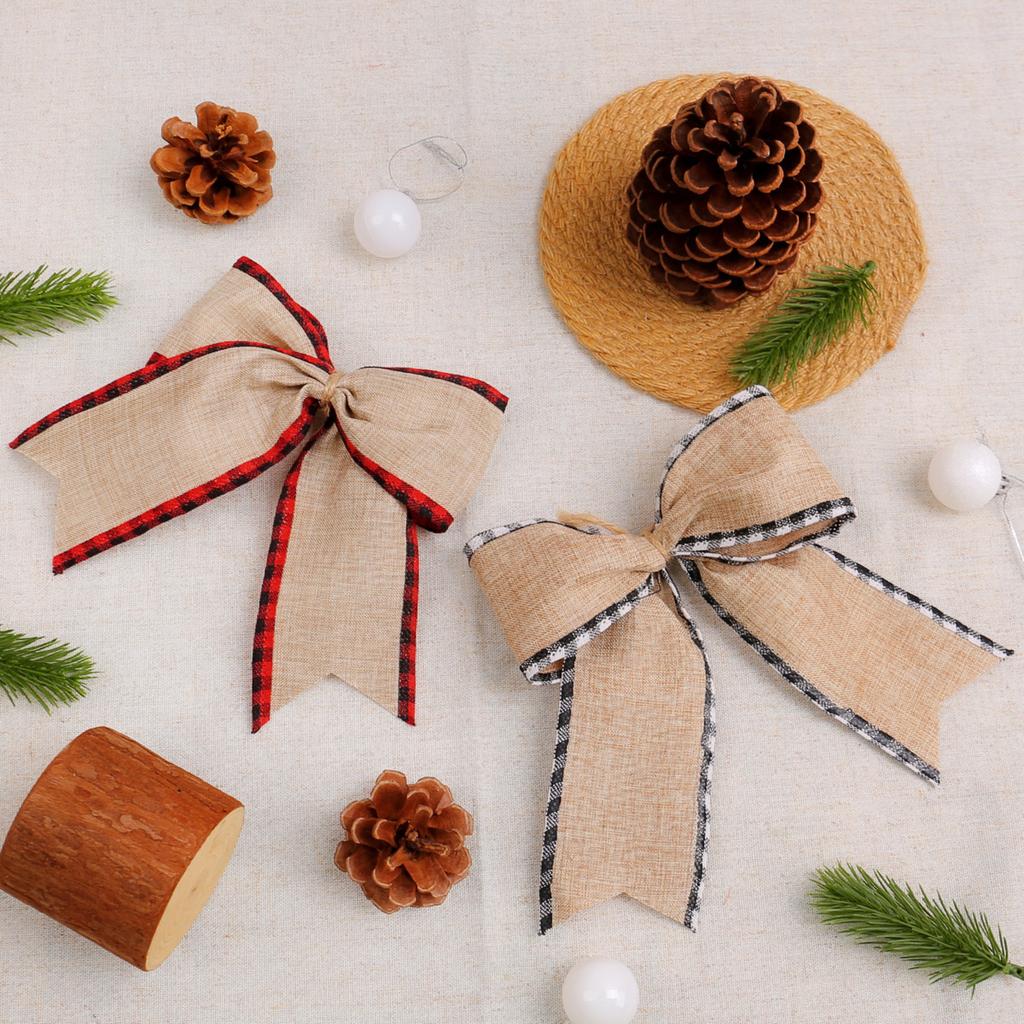 Christmas Decorations High-end Gold Velvet Bow Christmas Flocking Bow Large Red