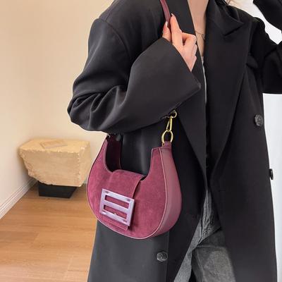 Retro Frosted Crescent Bag for Women  New Autumn and Winter Fashion Versatile Single Shoulder Crossbody Bag