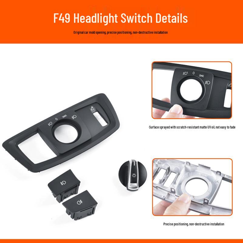 BMW X1/X2 Headlight Switch Button Cover for 1 & 2 Series F49 Light Control Knob.