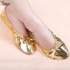 Huayu Dance Performance Shoes: Gold Belly Dance Flats with Soft Sole & High Heel Versatile for Indian and Square Stage