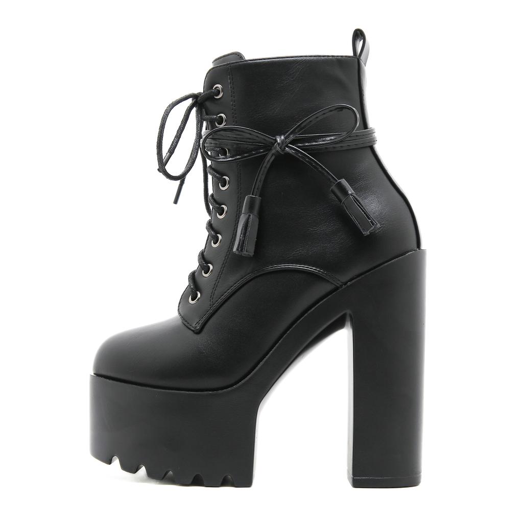 Gdgydh Sexy Club Waterproof Platform Boots for Women High Heels Cosplay Shoes Chunky Heel Faion ow Dance ort Boots Big Size