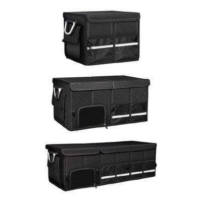 Foldable Car Storage Box Reinforced Base Design with Insulated Compartment Multifunctional Vehicle Trunk Organizers