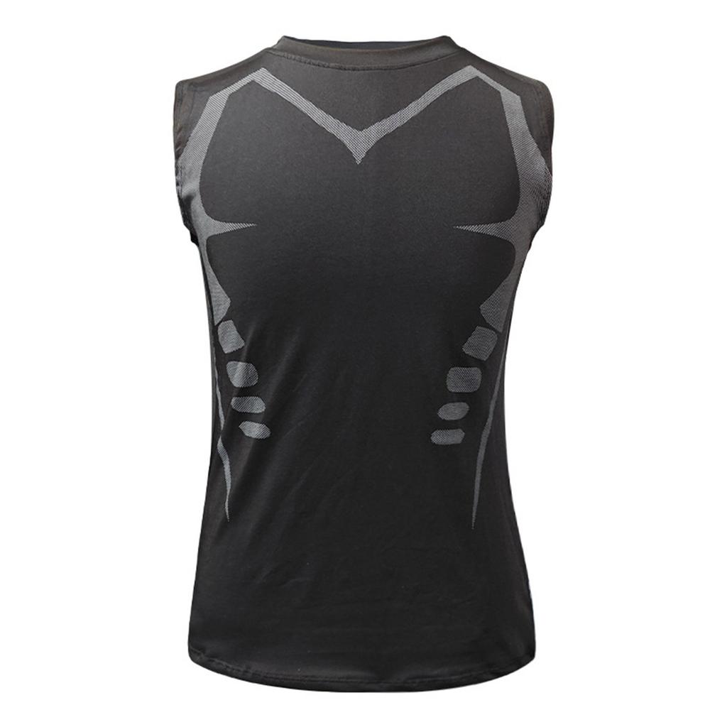 Men's Summer Sports Tight Vest Men's Fitness Quick-drying Breathable Basketball Training With Elastic Vest T-shirt