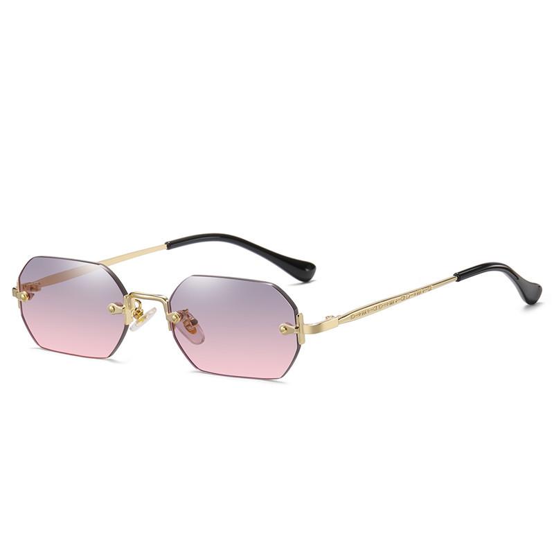 SHAUNA Occhiali da Sole Gotici Senza Montatura Retro Punk Lenti Sfumate UV400
