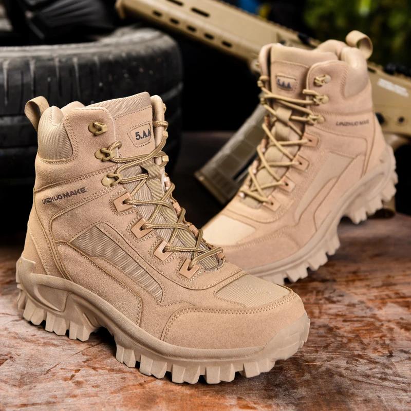 Men Tactical Boot Waterproof Outdoor Brand Size Desert Casual Boot Military Hiking Shoes Training Army Plus Ankle Climbing Shoes
