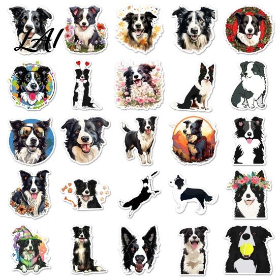 Cute Dog Laptop Stickers 50PCS Border Collie Stickers Theme Decorative Waterproof Vinyl Decals for Journals And DIY Crafts High Quality PVC