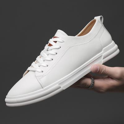 Fashion White Fashion Men's Leather Sneakers Breathable Casual Loafer Shoes Mens Vulcanized Shoes Skate Shoes Men Tenis Masculino Comfy