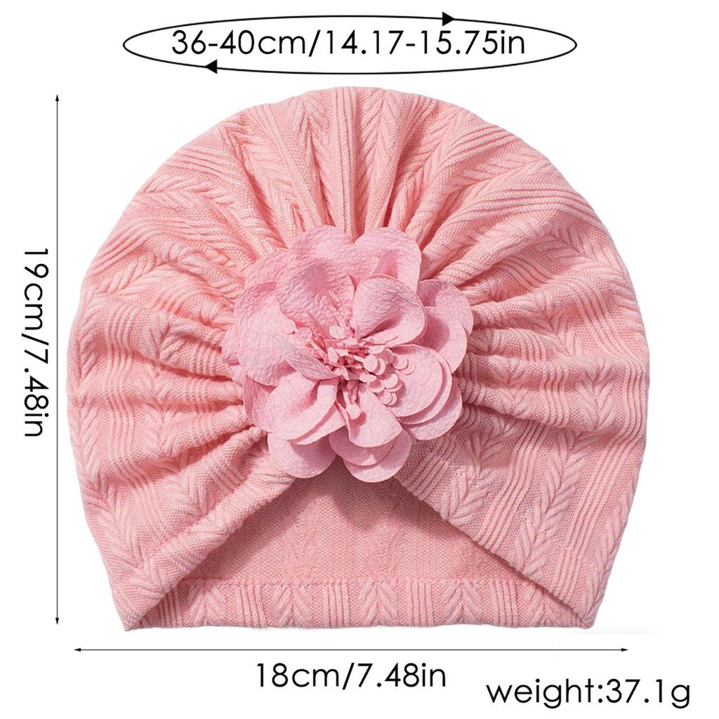 Cute Flower Baby Girls Turban Hat Spring Autumn Newborn Infant Beanie Cap Soft Elastic Toddler Headwraps