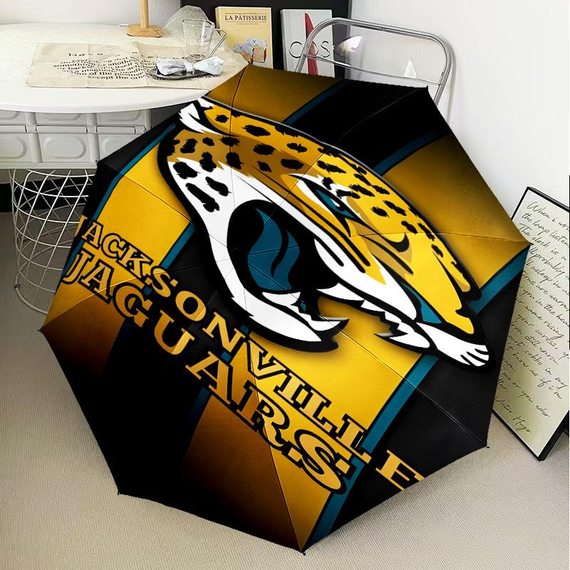 Jaguars Team Spirit Umbrella Folding Umbrella, Automatic Umbrella 8-Frame for Travel, Camping Use Gift for Halloween Christmas