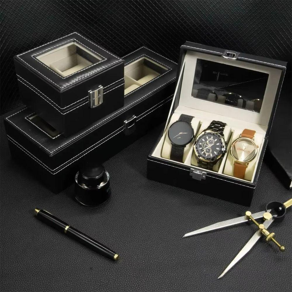 Lockable Jewelry Box Removable Watch Pillows Watch Organizer Fashion Watch Display Box  Women