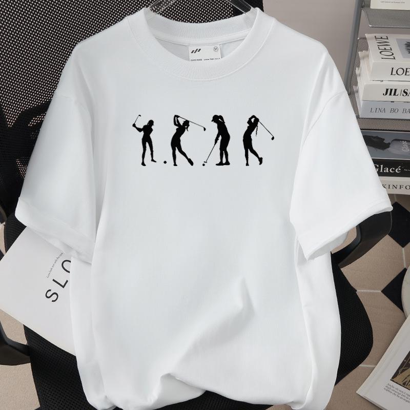 

Унисекс Футболка с принтом гольфа, из чистого хлопка, с коротким рукавом M