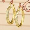 Huitan 2025 Series Gold Color Hoop Earrings for Women Twist Carve Pattern Trendy Circle Earrings Metal Fashion Versatile