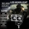 Motorcycle Led Modified Headlights, Two-color Lens, Spotlights, And White Light External Yellow U1a8
