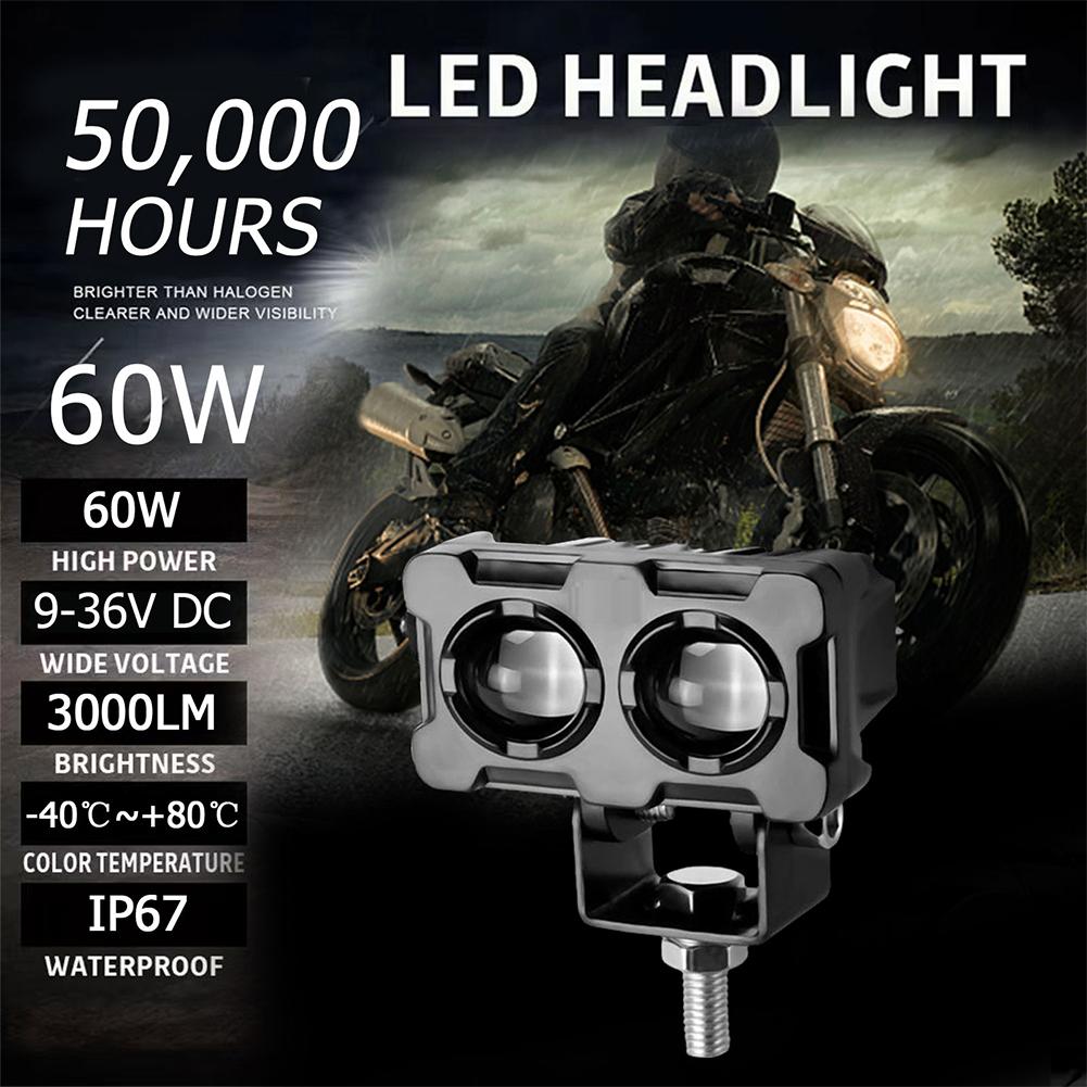 Motorcycle Led Modified Headlights, Two-color Lens, Spotlights, And White Light External Yellow U1a8