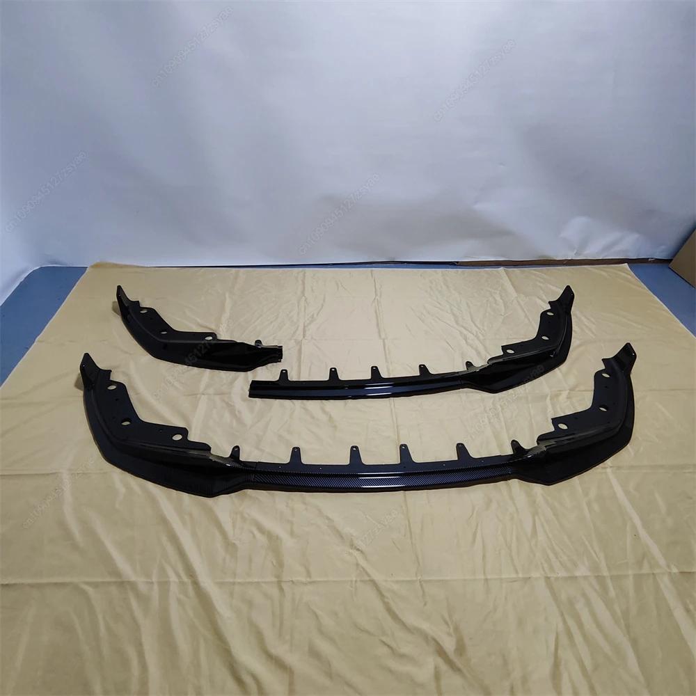 For BMW 3 Series G20 G21 M-Sport 2019-2024 Car Front Bumper Splitter Lip Spoiler Diffuser Guard Body Kit Cover Tuning ABS Black