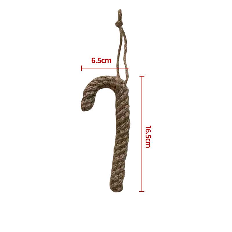 Handmade Candy Cane Cotton Rope Pet Teething Toy & Christmas Decoration Pendant