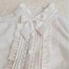 Damen Unterwäsche Reine Baumwolle Spitze Vielseitiges Hemd Nischenprodukt Frühling und Herbst Stil Elegant Langarm Lolita Unterhemd Vintage