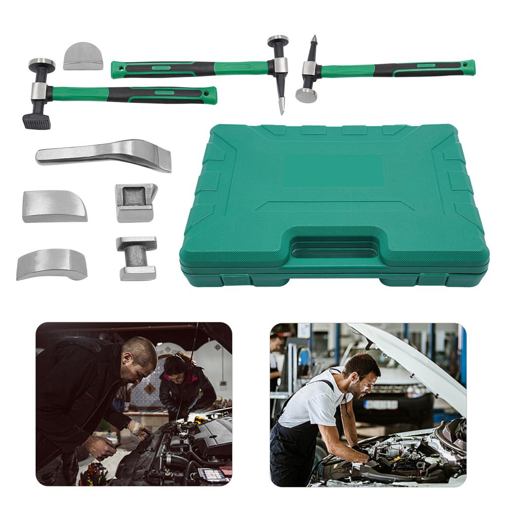 Auto Body Repair Tools Kit, Durable 45# Steel Dent Repair Set, Abrasion-Resistant with Carrying Case