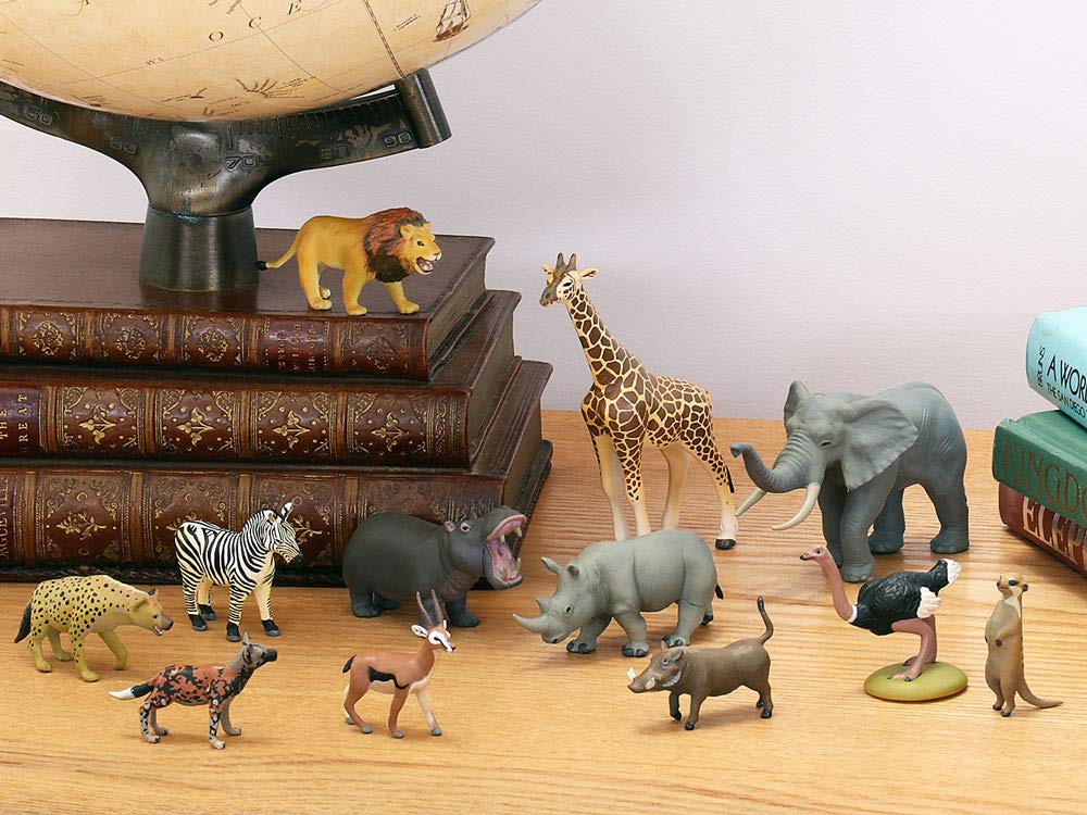 Calorata Animal Geography Zone 1 3D Encyclopedia Ethiopian Animals with Realistic Figures Birthday Gift Sanitation Law Animal Toy Figure Gift (12 /