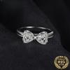 Pure silver simple and elegant bow design decorative women's ring, suitable as a gift for girls on dates, for daily decoration, exquisite jewelry
