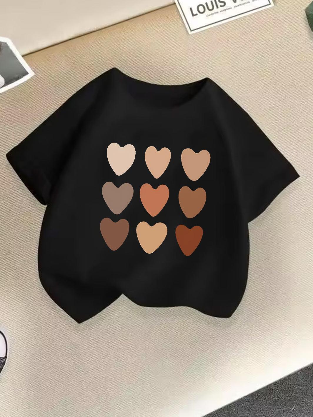 

2026 spring Kid Girls Clothes Set Colorful Heart Printed hoodie Pullover Top And Pants 2 Pieces Suit Children Sweet Tracksuits 100