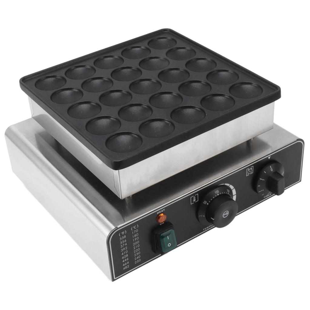Mini Dutch Pancake Baker 850W 25PCS Non Stick Pie Muffin Waffle Maker Machine for Home Kitchen