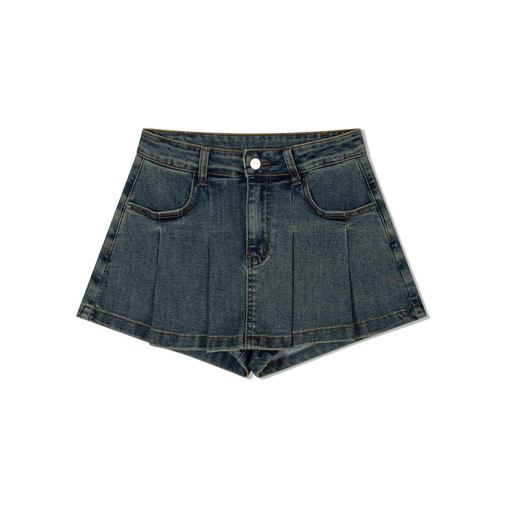 Moa Culotte Denim Mini Skirt (Jean Blue)