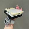 3D Cute Cat Ear PC+TPU Transparent Phone Case For iPhone 17 Pro Max 16 15 14 13 Shockproof Clear Protective Back Cover
