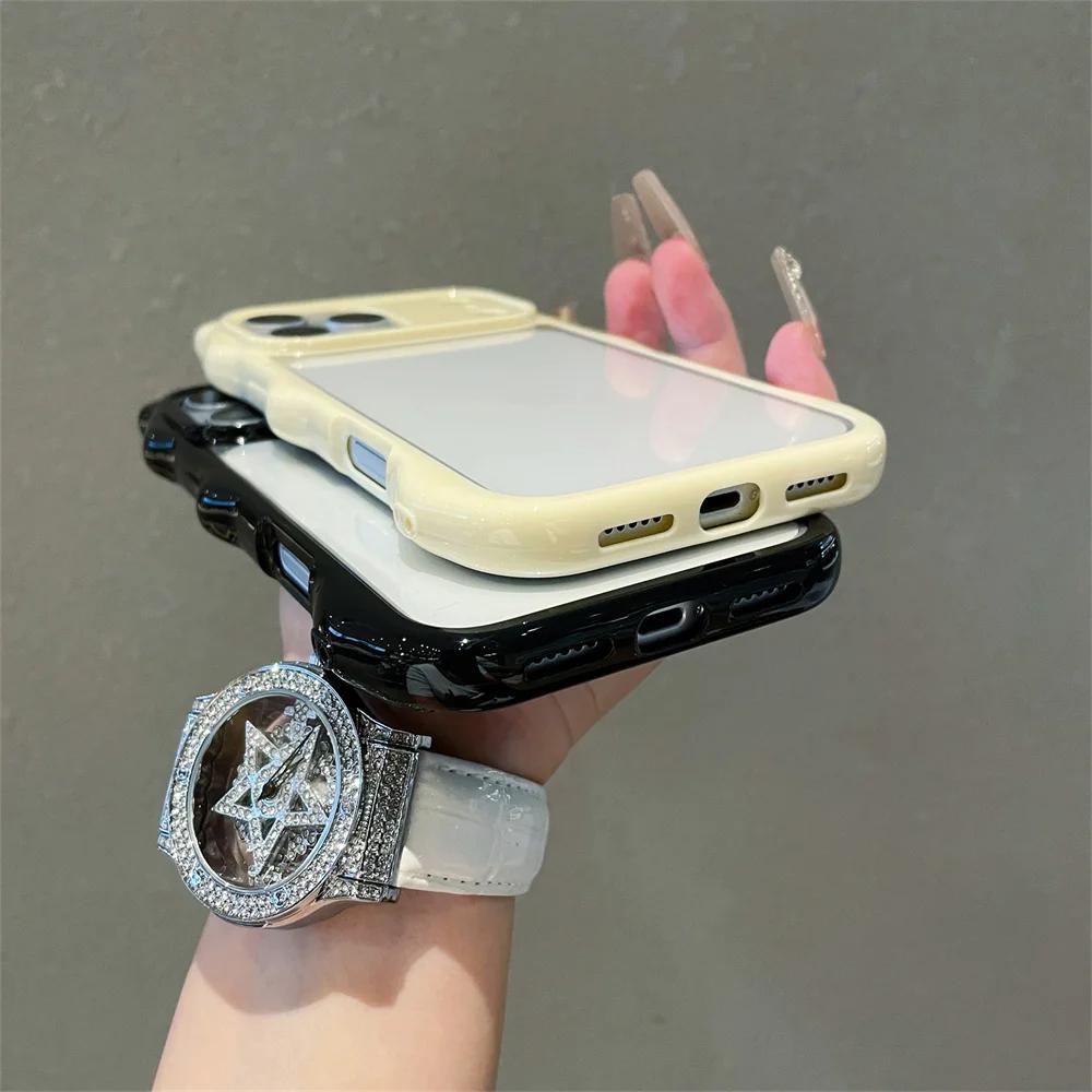 3D Cute Cat Ear PC+TPU Transparent Phone Case For iPhone 17 Pro Max 16 15 14 13 Shockproof Clear Protective Back Cover