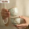 2pc/lot Ru Kiln Magnolia Teacup Zen Tea Bowl Cute Cup Tea-tasting Meditation Cup Chazhan Master Cups Tableware Ornaments 60ml