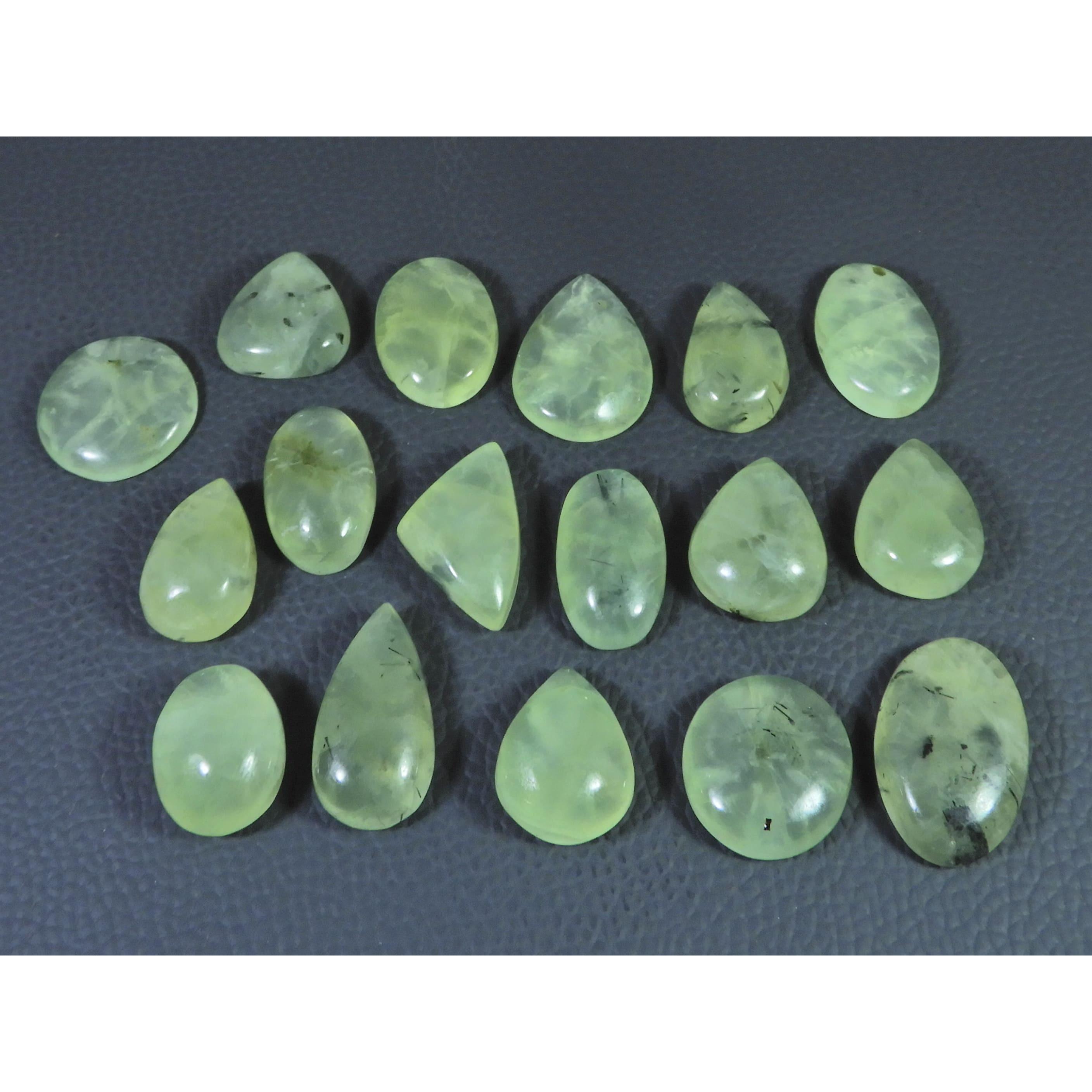 378Cts. Natural Prehnite Mix Shape Cabochon Loose Gemstone 17 pcs Lot C-1789