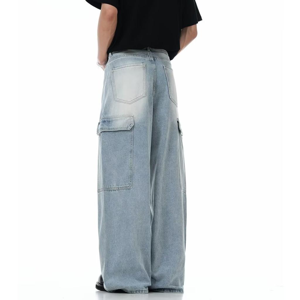 American High Street Jeans Men'S Autumn Trendy Brand Ins Loose Wide Leg Straight Leg Pants Micro Flared Pants