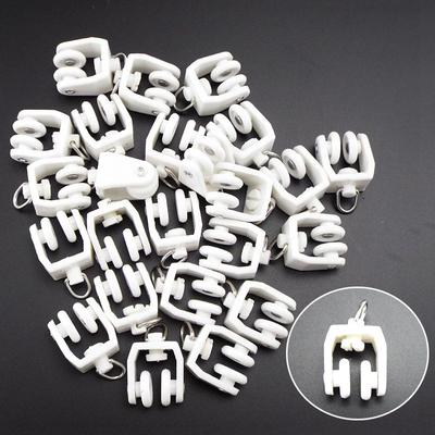 Kunststoff-Vorhangradschiene, gerade, gebogene Laufrollen, hängende Vorhänge, Hakenring, Schieber, dekoratives Zubehör