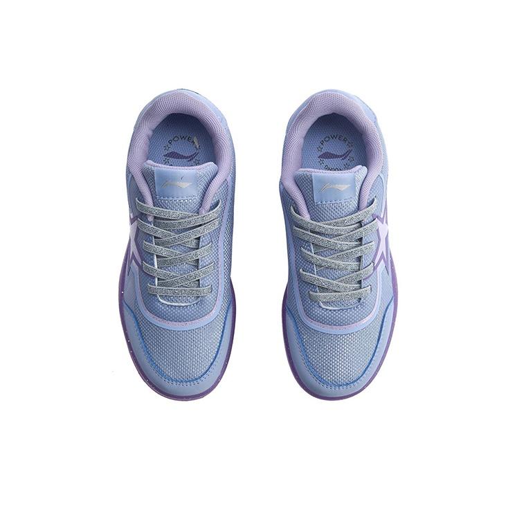 Li-Ning Color Block Fun Non-Slip Wear-Resistant Lightweight Breathable Low-Top Skate Shoes Kids Sneakers Light-Purple YKCQ176-6