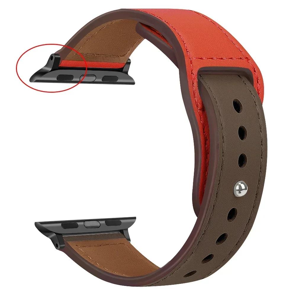 Leather Strap for Apple Watch Band 44mm 45mm 41mm 40mm 49mm 42mm 38mm 45 44 Mm Correa Bracelet IWatch Series 3 4 6 SE 7 8 Ultra