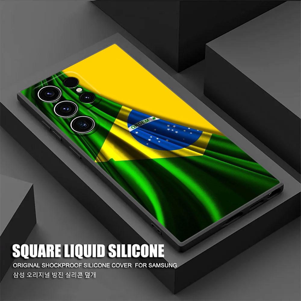 Brazil Brazilian Flag S26Ultra Case For Samsung Galaxy S26 S25 S24 S23 S20 S21 FE S22 Ultra S25 Plus 5G Cases Soft Phone Cover