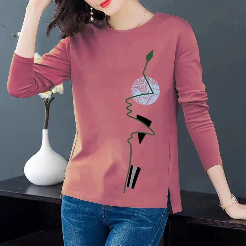 

Весенние красочные футболки с принтом бабочки, рубашки с длинными рукавами, женские хлопковые пуловеры, повседневная рубашка с разрезом XXXXL фиолетовый