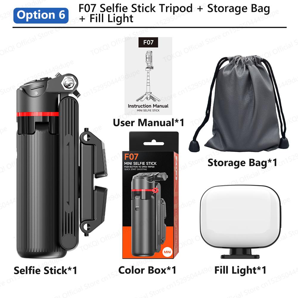 TOKQI F07 Mini Portable Selfie Stick One-Touch Pop-Up Tripod Cellphone Holde for Moible Phone Shoot with Zoom Bluetooth Remote 7