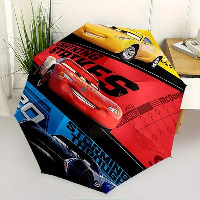 Cruz Ramirez, Lightning McQueen Automatic Opening and Closing Umbrella, Compact Travel Umbrella, Lightweight and Portable, Suitable for Beac