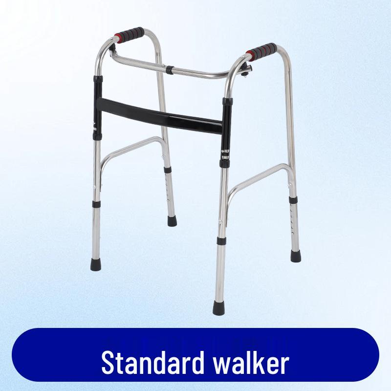 Folding Stainless Steel Walker & Cane Aid for Elderly