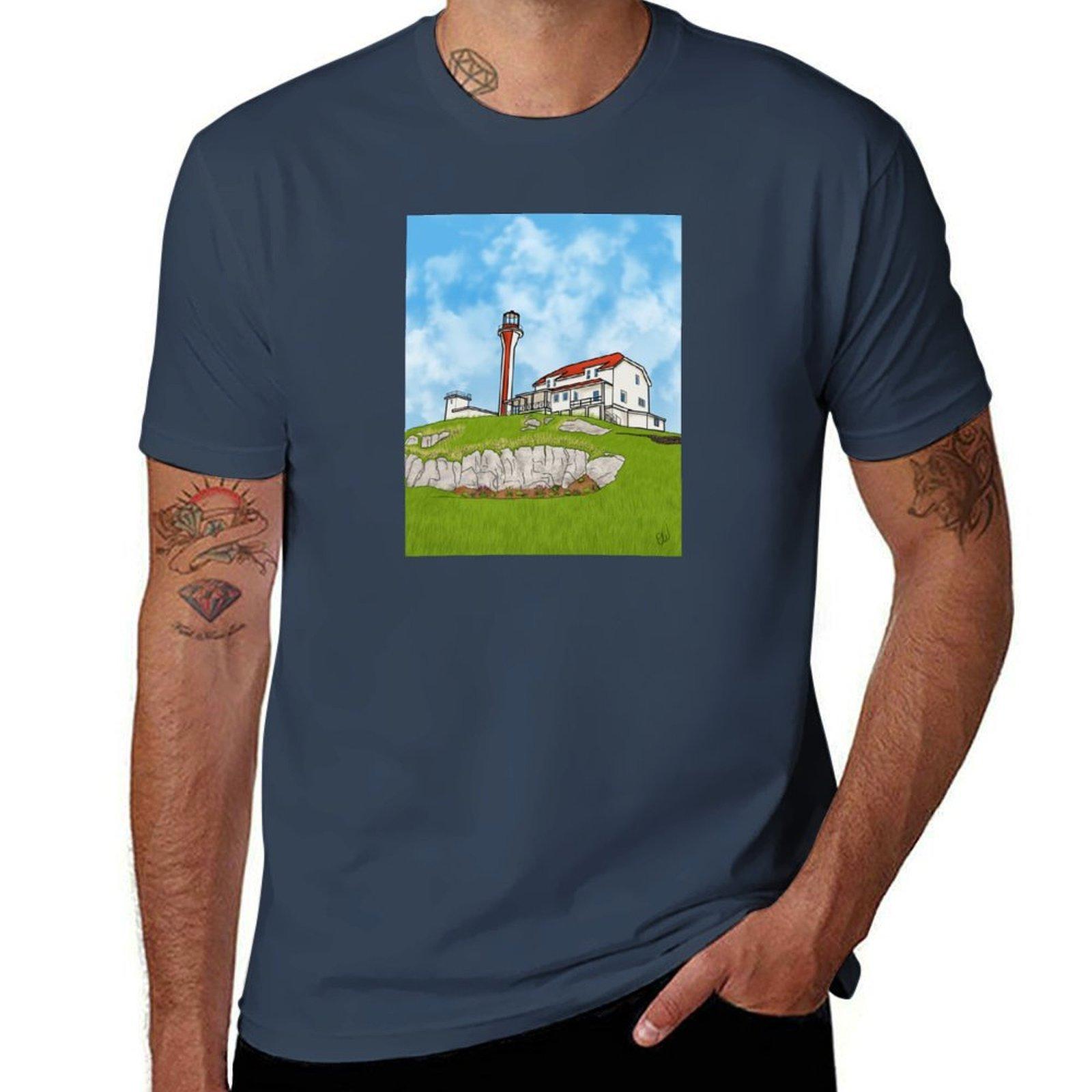 Cape Forchu Lighthouse Yarmouth Tshirt Breathable Mesh Panel Tshirt S