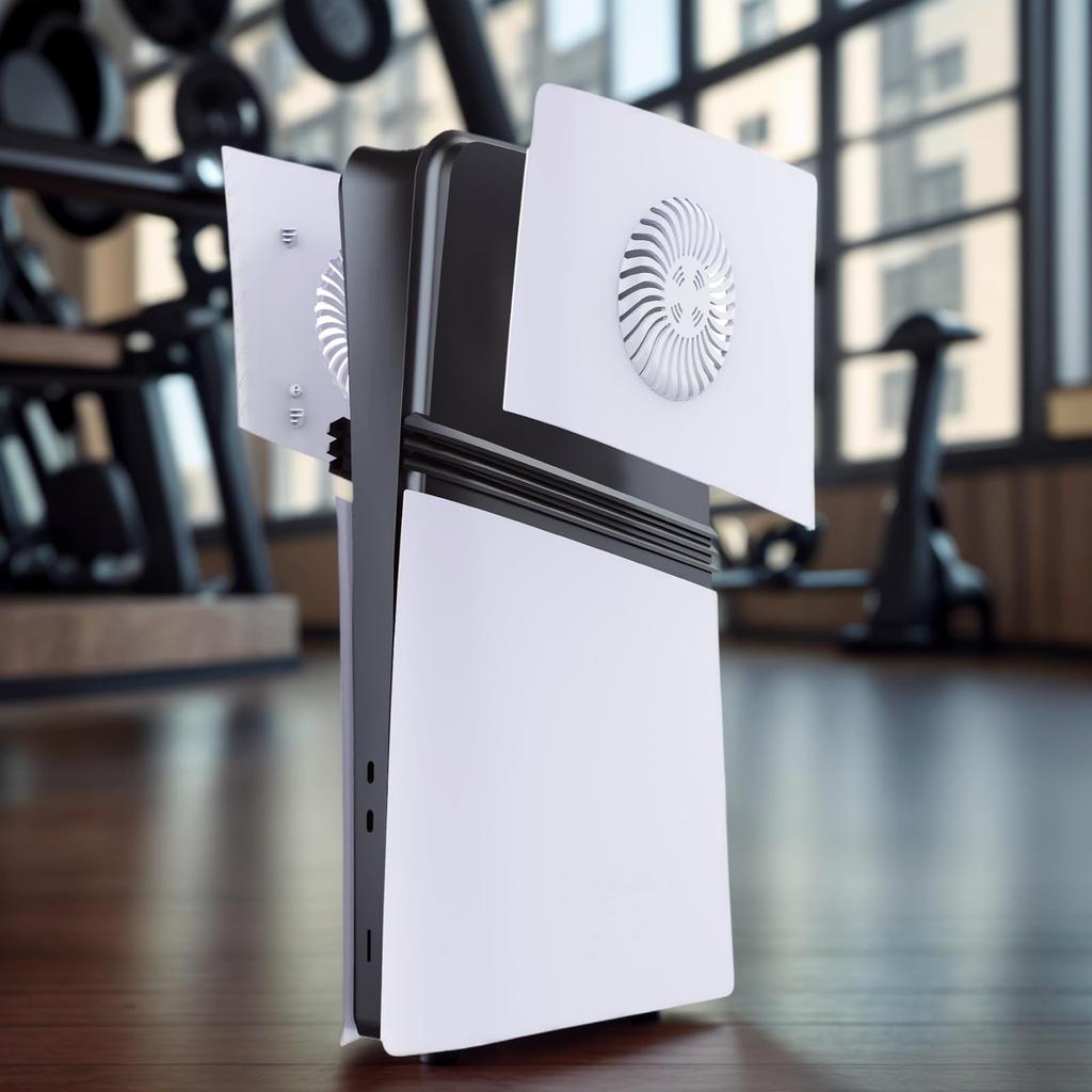 Replacement Side Case for PS5 Pro with Cooling Left and Right Top Console Panel Cover for PlayStation 5 Pro Includes Two Fan Dust Screens Vents,