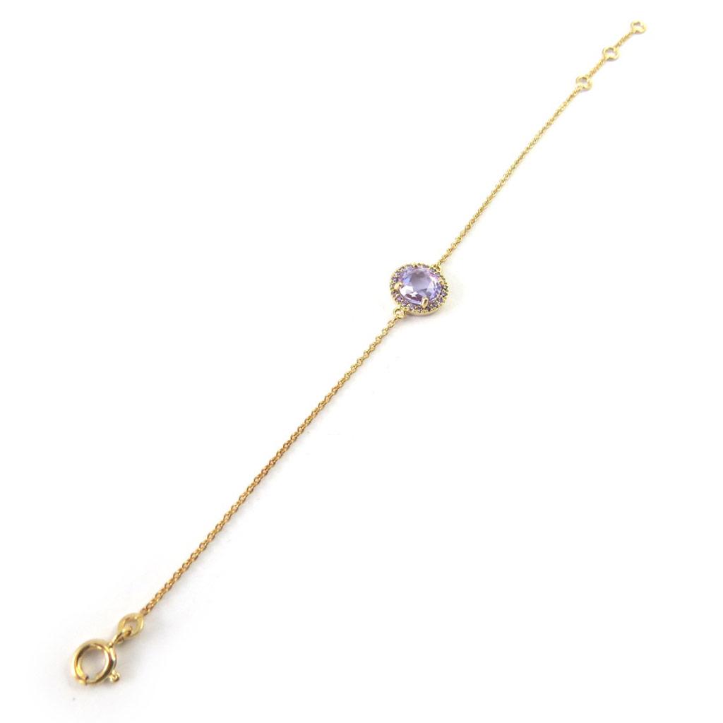 Altesse [M5943] - Bracelet plaqué or 'Sissi' violet doré - 15 mm