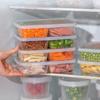 1PC Refrigerator Cooked Food Storage Box Marinated Flavor Four Quarters Crisper Box Meat Pieces Divided Vegetables Storage