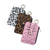 Multifunctional storage leopard print PU leather card bag card cover, small with zipper change, multi-card position card cover pendant.